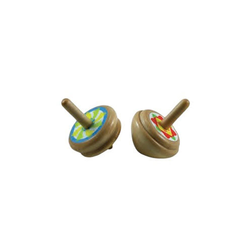 WowToyz® - Wooden Spinning Tops, unboxed