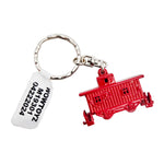 WowToyz® Caboose Keychain red caboose front view - durable keychain with detailed train caboose design