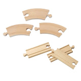 WowToyz® - Wooden Train Track Straight & Short Curve Assortment, unboxed