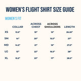 Flight - Womens White "Flight Shirt" Pilot Uniform Shirt Without Eyelets, size chart