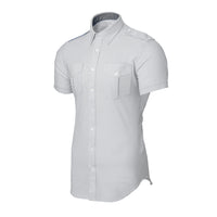 JetSeam - Men's Modern Cut "White Label" Short Sleeve TALL Pilot Shirt, White