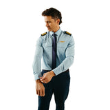 Flight - Blue "Flight Shirt" Pilot Uniform Shirt With Eyelets, Single lifestyle