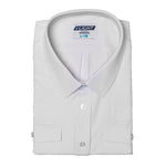 Flight - Womens White "Flight Shirt" Pilot Uniform Shirt With Eyelets, flat