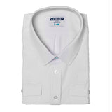 Flight - Womens White "Flight Shirt" Pilot Uniform Shirt Without Eyelets, flat