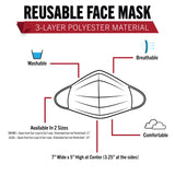 US Flag Reusable 3 Layer Cloth Face Mask