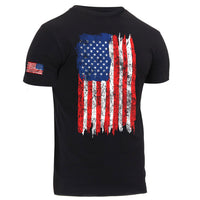 Distressed US Flag Athletic Fit T-Shirt