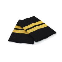 Black Standard Epaulets - Metallic Gold - 2 Stripe