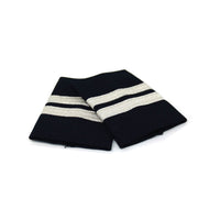 Navy Standard Epaulets - Metallic Silver - 2 Stripe