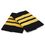 Black Standard Epaulets - Metallic Gold - 3 Stripe