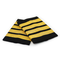 Black Standard Epaulets - Metallic Gold - 4 Stripe