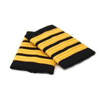 Black Standard Epaulets - Nylon Gold - 4 Stripe