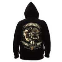 Black Ink U.S.M.C. Bulldog Hooded Pullover Sweatshirt