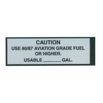 Tom Rubin Ent - 80/87 Aviation Fuel Placard, Sticker | A TRE 802