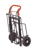 Rear view of the Flight Outfitters Flight Luggage Cart, highlighting the ergonomic handle and durable steel frame.