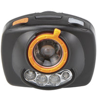 Close-up view of the Flight Outfitters Horizon Headlamp, highlighting the LED lights and durable construction.