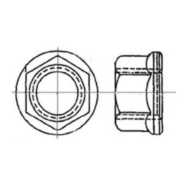 Steel Dry Film Coated Nut, Self-Locking, Extended Washer, Hexagon | MS21042L5