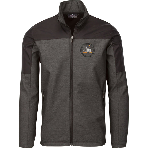 Front view of the Flight Outfitters Men's Kodiak Jacket in Charcoal, showcasing its sleek design and functional features.