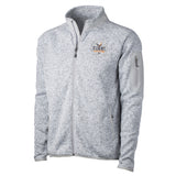 Front view of the Flight Outfitters Men’s Fairbanks Fleece in Heather Stone, highlighting its versatile color and stylish look.