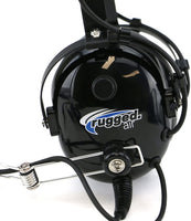 Rugged Air - RA454 Black General Aviation Stereo Pilot Headset