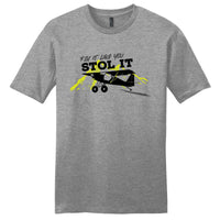 Front view of Flight Outfitters 'Fly It Like You STOL It' T-Shirt