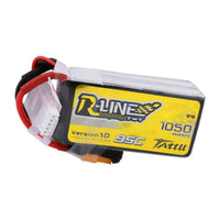 Tattu - 1050mAh 14.8V 95C 4S1P Full Size FPV Racing Quad battery with XT60 Plug