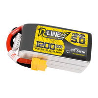 Tattu - 1200mAh 22.2V 150C 6S1P Full Size FPV Racing Quad battery with XT60 Plug