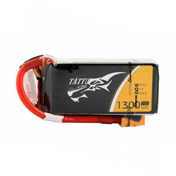 Tattu - 1300mAh 11.1V 75C 3S1P Full Size FPV Racing Quad battery with XT-60 Plug