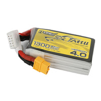 Tattu - 1300mAh 14.8V 130C 4S1P Full Size FPV Racing Quad battery with XT60 Plug