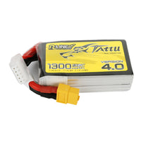 Tattu - 1300mAh 14.8V 130C 4S1P Full Size FPV Racing Quad battery with XT60 Plug