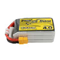 Tattu - 1300mAh 22.2V 130C 6S1P Full Size FPV Racing Quad battery with XT60 Plug