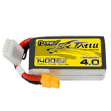 Tattu - 1400mAh 14.8V 130C 4S1P Full Size FPV Racing Quad battery with XT60 Plug