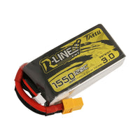 Tattu - 1550mAh 14.8V 120C 4S1P Full Size FPV Racing Quad battery with XT60 Plug