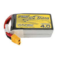 Tattu - 1550mAh 14.8V 130C 4S1P Full Size FPV Racing Quad battery with XT60 Plug