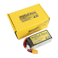 Tattu - 1550mAh 14.8V 130C 4S1P Full Size FPV Racing Quad battery with XT60 Plug