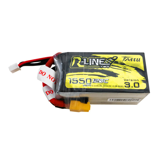 Tattu - 1550mAh 18.5V 120C 5S1P Full Size FPV Racing Quad battery with XT60 Plug