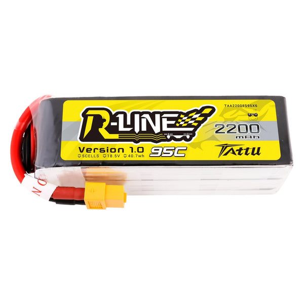 Tattu - 2200mAh 18.5V 95C 5S1P Full Size FPV Racing Quad battery with XT60 Plug