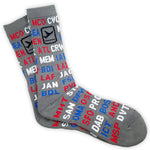 USA Airport Codes Premium Crew Socks