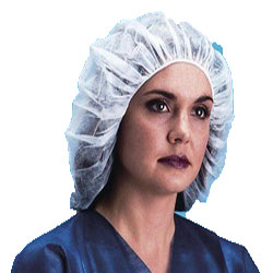 White Polypropylene Bouffant Cap, 24"