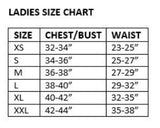 Size chart for the Women's Fairbanks Fleece, detailing measurements for a perfect fit.