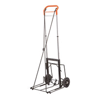 Front view of the Flight Outfitters Flight Luggage Cart, showcasing the spacious loading tray and sleek design.