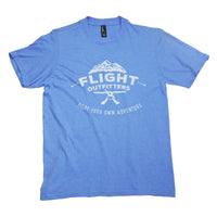 Front view of the Flight Outfitters Mountain Range T-Shirt, showcasing its mountain-inspired graphic design.