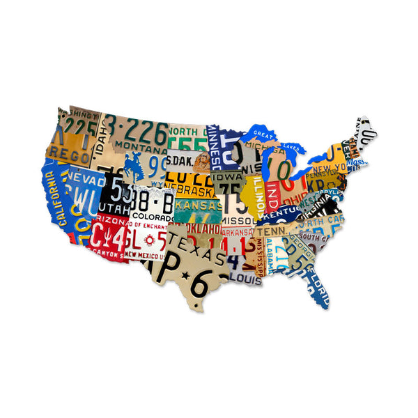 The Vintage Sign Company - 35 x 21 USA License Plate Map | PS063