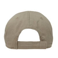 Back view of the Flight Outfitters Original Khaki Pilot Ball Cap, highlighting the hook-and-loop closure for a customizable fit.