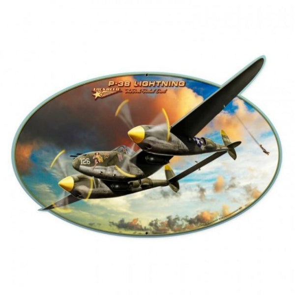 Vintage Signs - P-38 Lightning 18in x 12in | LG352